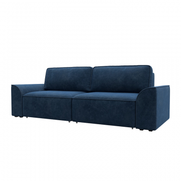 Диван прямой Лига-048 НПБ Синий, Велюр