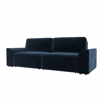 Диван прямой Лига-048 НПБ Синий, Велюр