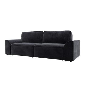 Диван прямой Лига-048 НПБ Темно-серый, Велюр