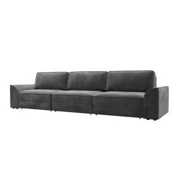 Диван прямой Лига-048 НПБ Лонг Серый, Велюр