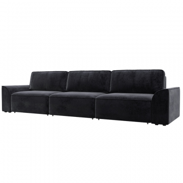 Диван прямой Лига-048 НПБ Лонг Темно-серый, Велюр