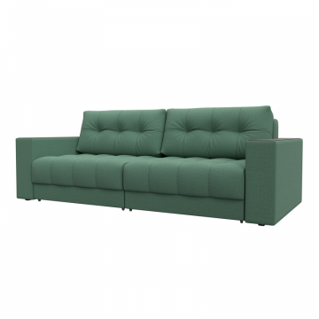 Диван прямой с декором Лига-049 НПБ, Амур 11 зеленый, Рогожка