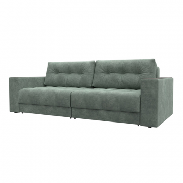 Диван прямой с декором Лига-049 НПБ, BRUT 08 зеленый, Велюр