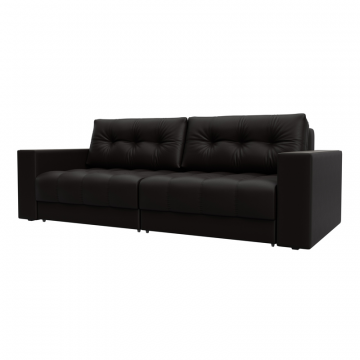 Диван прямой с декором Лига-049 НПБ, GRIFON 12 коричневый, Экокожа