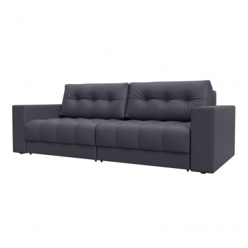 Диван прямой с декором Лига-049 НПБ, GRIFON 15 серый, Экокожа