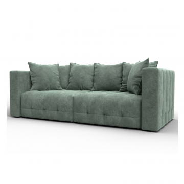 Диван прямой Лига-052 НПБ, BRUT 08 зеленый, Велюр