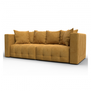 Диван прямой Лига-052 НПБ, BRUT 10 желтый, Велюр