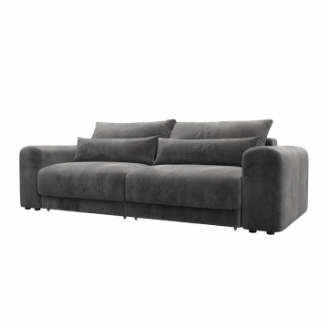 Диван прямой Лига-056 НПБ Серый, Велюр