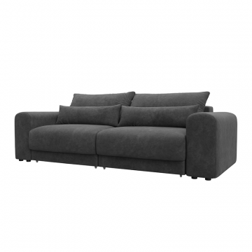 Диван прямой Лига-056 НПБ Темно-серый, Велюр