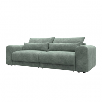 Диван прямой Лига-056 НПБ Зеленый, Велюр