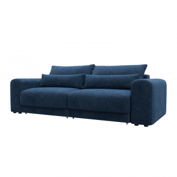 Диван прямой Лига-056 НПБ Синий, Велюр