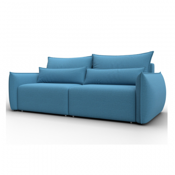 Диван прямой Лига-051 НПБ, Амур 10 голубой, Рогожка