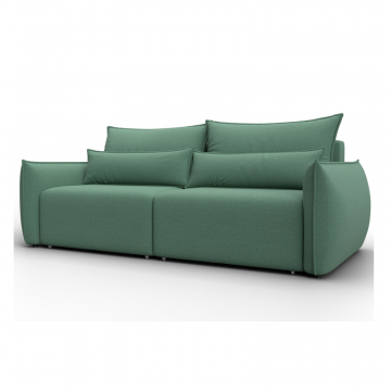 Диван прямой Лига-051 НПБ, Амур 11 зеленый, Рогожка,