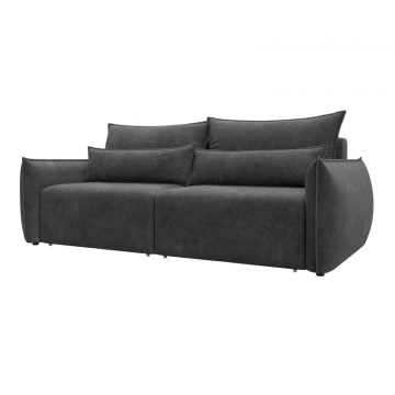 Диван прямой Лига-051 НПБ, BRUT 16 темно-серый, Велюр