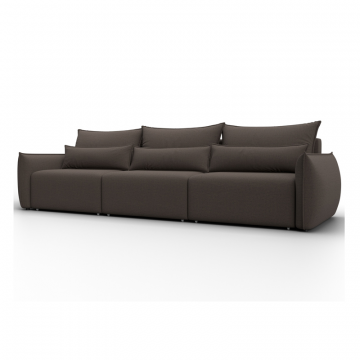 Диван прямой Лига-051 НПБ Лонг, Амур 05 коричневый, Рогожка