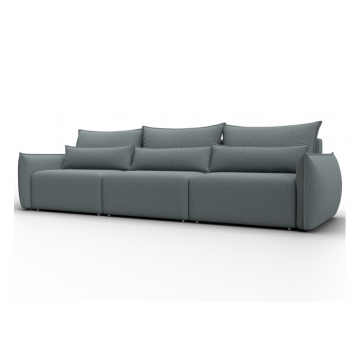 Диван прямой Лига-051 НПБ Лонг, Амур 07 серый, Рогожка