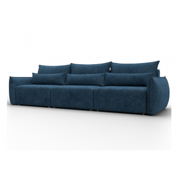 Диван прямой Лига-051 НПБ Лонг, BRUT 11 синий, Велюр