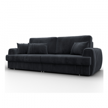 Диван прямой Лига-057 НПБ, TOWER 11 темно-серый, Велюр