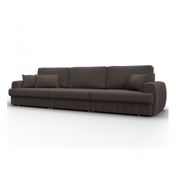 Диван прямой Лига-057 НПБ Лонг, Амур 05 коричневый, Рогожка