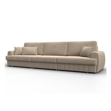 Диван прямой Лига-057 НПБ Лонг, SEVEN 729 бежевый, Велюр