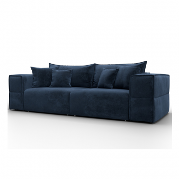 Диван прямой Лига-058 НПБ, TOWER 13 синий, Велюр