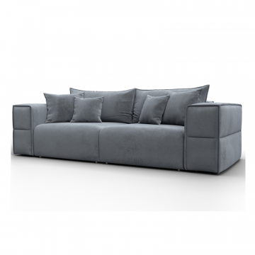 Диван прямой Лига-058 НПБ, TOWER 10 серый, Велюр