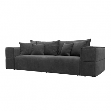 Диван прямой Лига-058 НПБ, BRUT 16 темно-серый, Велюр