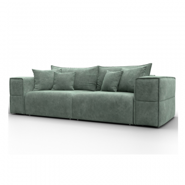 Диван прямой Лига-058 НПБ, BRUT 08 зеленый, Велюр