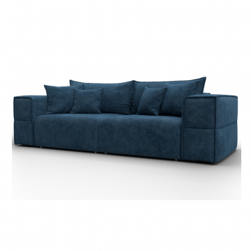 Диван прямой Лига-058 НПБ, BRUT 11 синий, Велюр