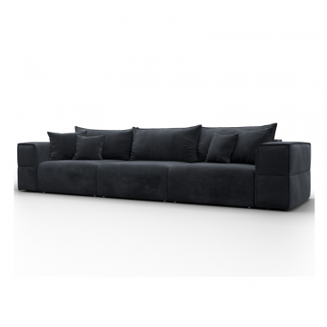 Диван прямой Лига-058 НПБ Лонг, TOWER 11 темно-серый, Велюр