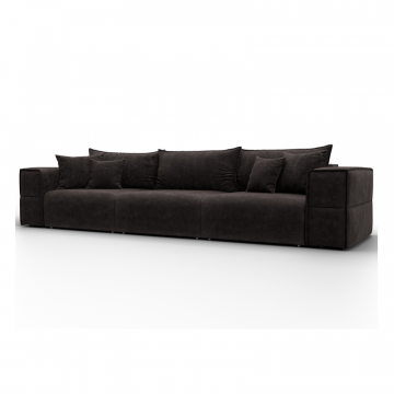 Диван прямой Лига-058 НПБ Лонг, BRUT 17 коричневый, Велюр