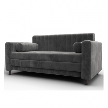 Диван прямой Лига-070, TOWER 10 серый, Велюр