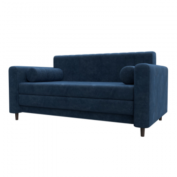 Диван прямой Лига-070, BRUT 11 синий, Велюр