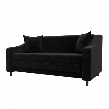 Диван прямой Лига-071 Черный, Велюр