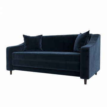 Диван прямой Лига-071 Синий, Велюр