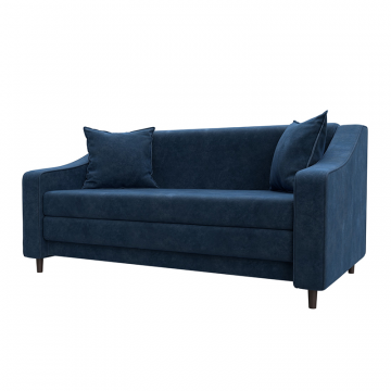 Диван прямой Лига-071 Синий, Велюр