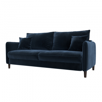 Диван прямой Лига-064 НПБ Синий, Велюр