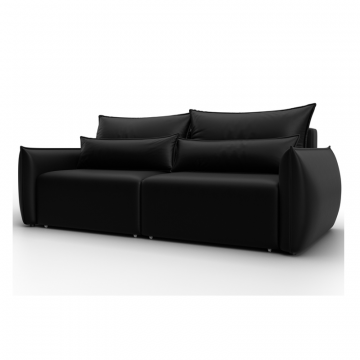 Диван прямой Лига-051 НПБ, GRIFON 18 черный, Экокожа