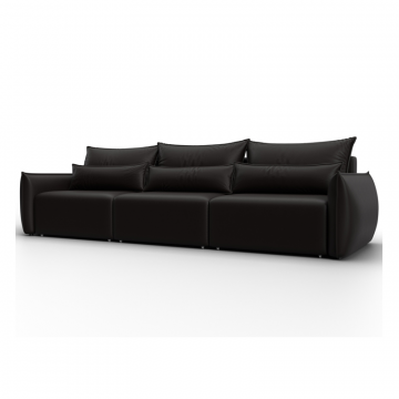 Диван прямой Лига-051 НПБ Лонг, GRIFON 12 коричневый, Экокожа