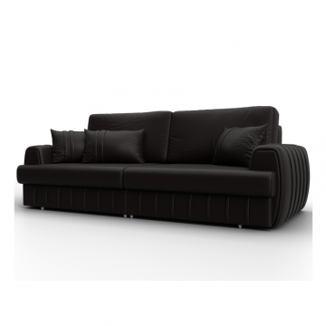 Диван прямой Лига-057 НПБ, GRIFON 12 коричневый, Экокожа