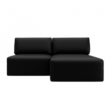 Диван угловой модульный Лига-060 НПБ угол универсальный Черный, Экокожа