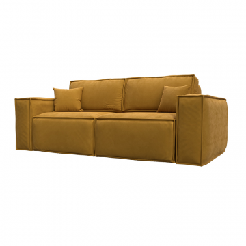 Диван прямой Лига-081 НПБ Желтый, Велюр