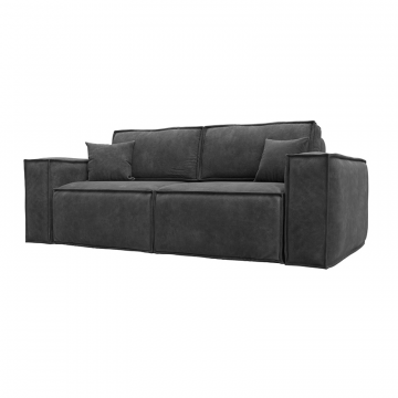 Диван прямой Лига-081 НПБ Темно-серый, Велюр