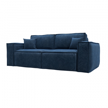 Диван прямой Лига-081 НПБ Синий, Велюр