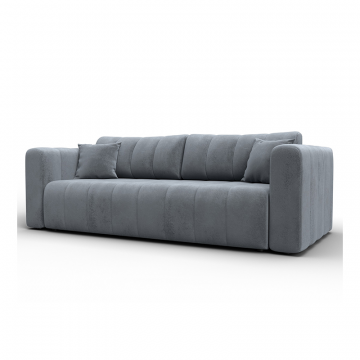 Диван прямой Лига-062 НПБ Серый, Велюр