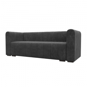 Диван прямой Лига-073 Темно-серый, Велюр