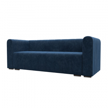 Диван прямой Лига-073 Синий, Велюр