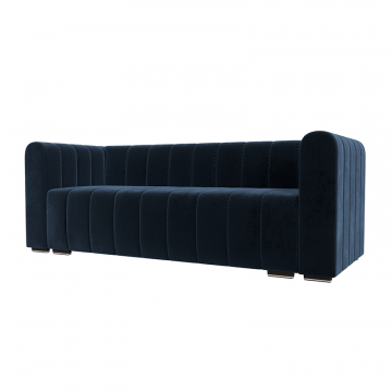 Диван прямой Лига-073 Синий, Велюр
