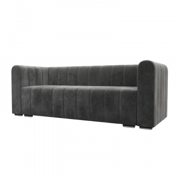 Диван прямой Лига-073 Серый, Велюр