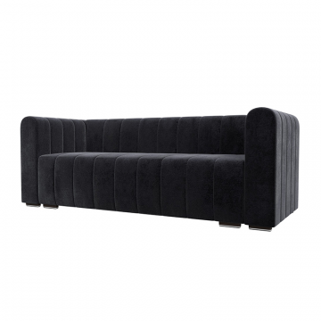 Диван прямой Лига-073 Темно-серый, Велюр